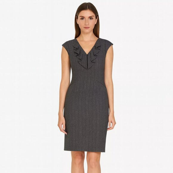 Classiques Entier Dresses & Skirts - Classiques Entier Charcoal Ruffle Midi Dress